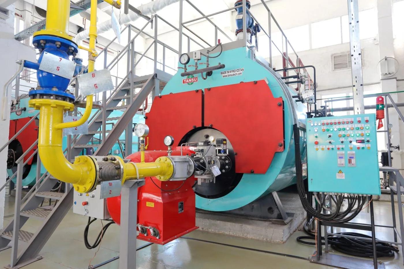 TANSU E-6.0 steam boilers in the customer's boiler house