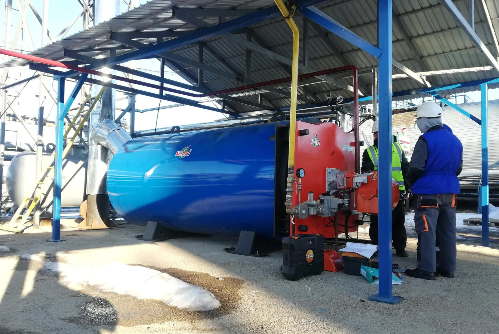 TANSU thermal oil boiler in operation at a customer site